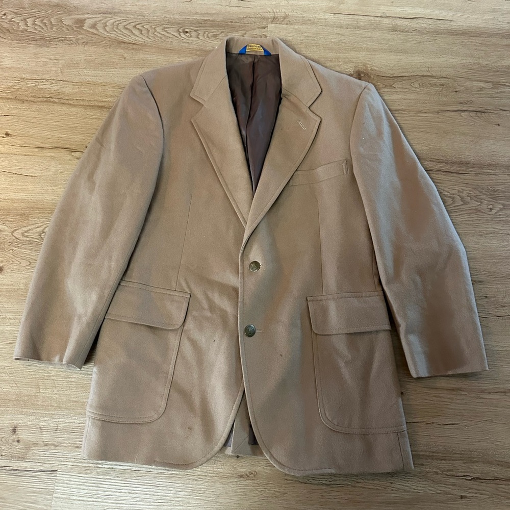 Pendleton Woolen Mills Men's Beige Virgin Wool Blazer Sport Coat Size 38